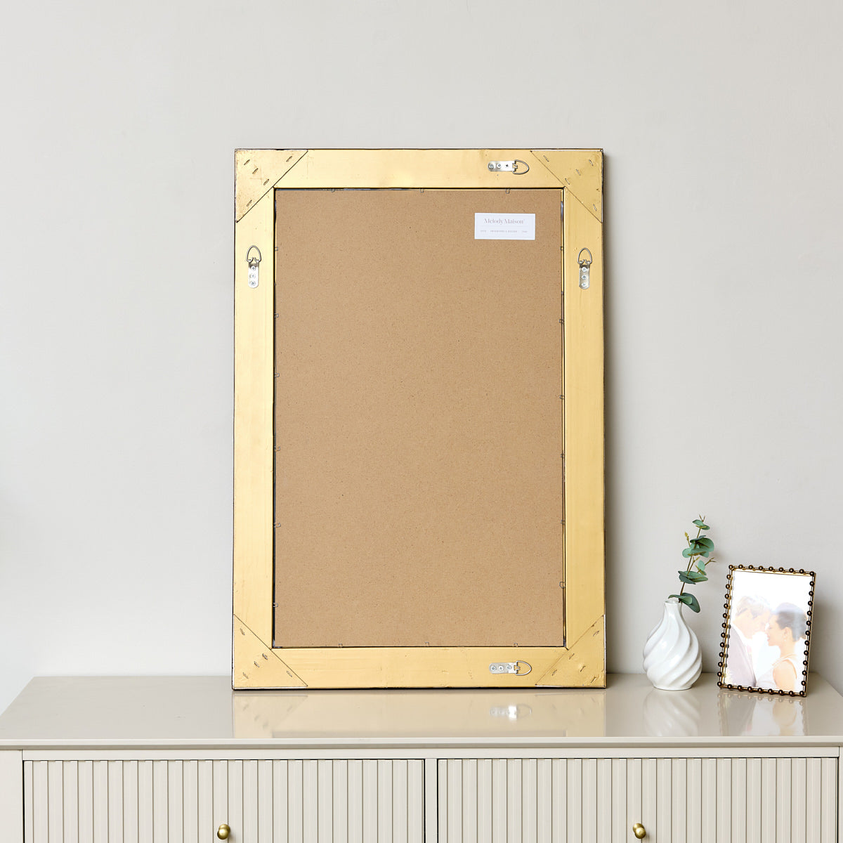 Large Antique Gold Ornate Rectangle Wall Mirror 81cm x 55cm