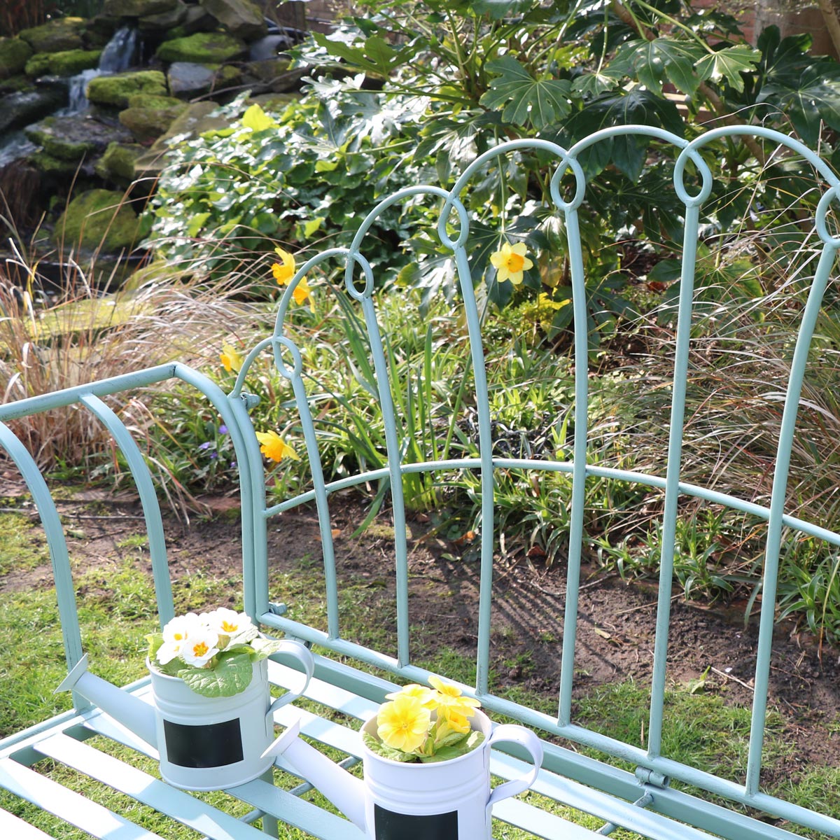 Antique Sage Green Garden Bench