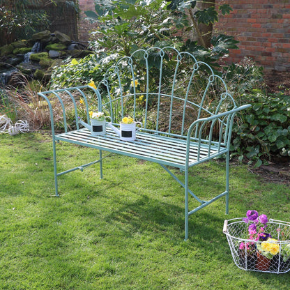 Antique Sage Green Garden Bench