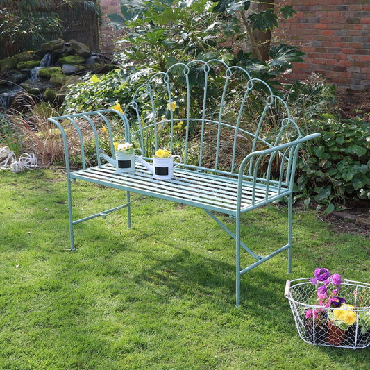  Antique Sage Green Garden Bench 