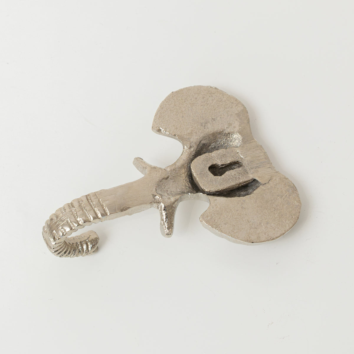 Silver Elephant Head Wall Hook