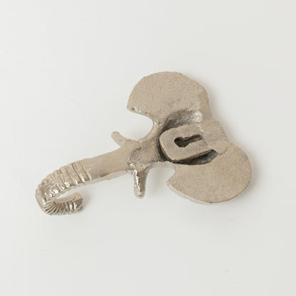 Silver Elephant Head Wall Hook