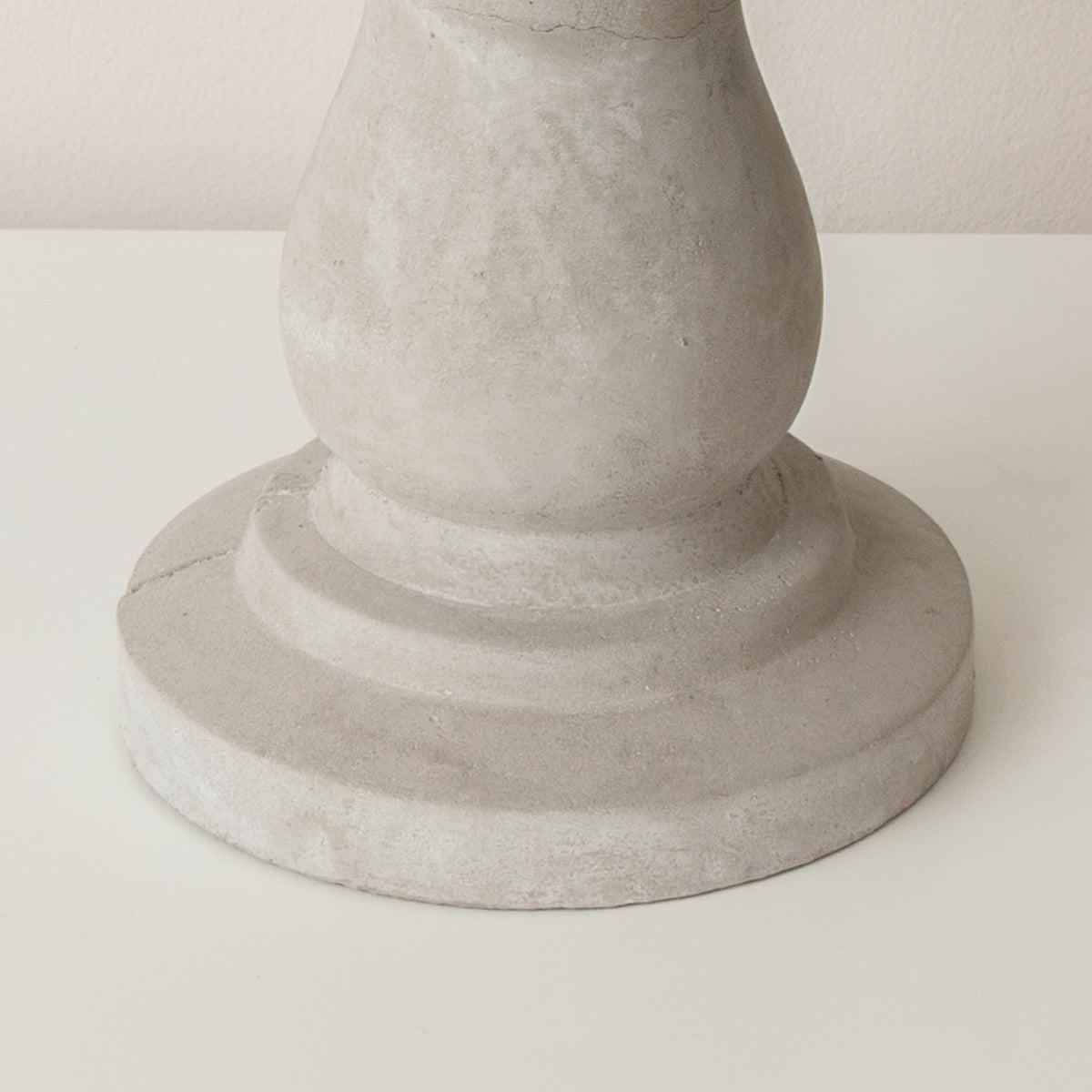 Tall Round Grey Hurricane Pillar Candle Holder - 34cm