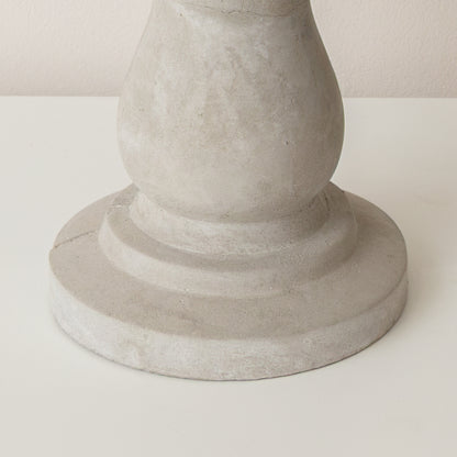 Tall Round Grey Hurricane Pillar Candle Holder - 34cm