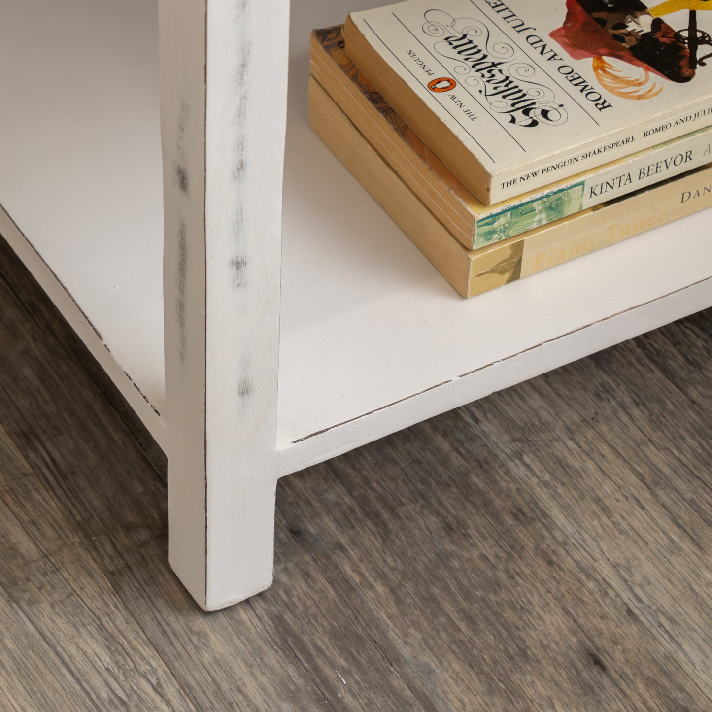Pair of Distressed White Mango Wood Bohemian Bedside Tables - Freya White Range