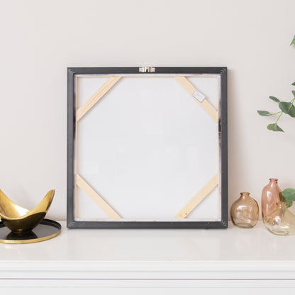 Black & White Serenity Abstract Framed Wall Art - 50cm x 50cm