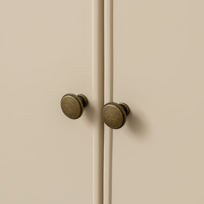 Large Cream & Wooden 4 Door Sideboard - Claudia Range