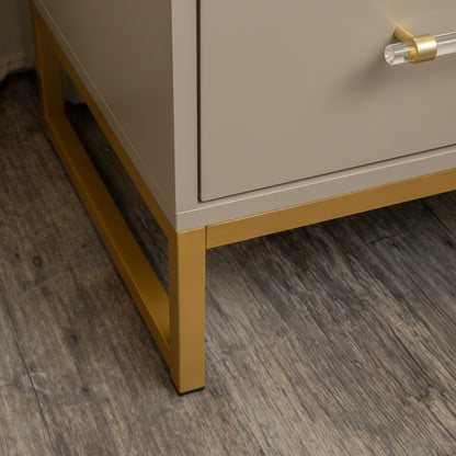 Two Drawer Dressing Table Set & Pair of Two Drawer Bedside Tables - Liana Taupe Range