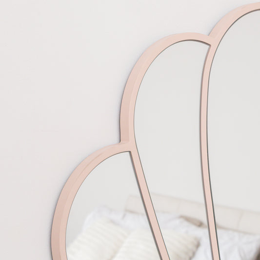  Large Pink Shell Shaped Wall Mounted Mirror - 60cm x 60cm 