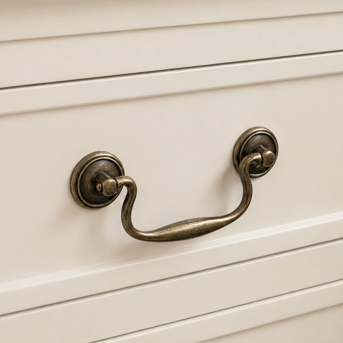 Ivory 3 Drawer Bedside Table - Charlotte Ivory Range