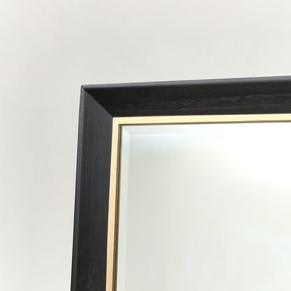Large Rectangle Black & Gold Wall Mirror 158cm x 70cm