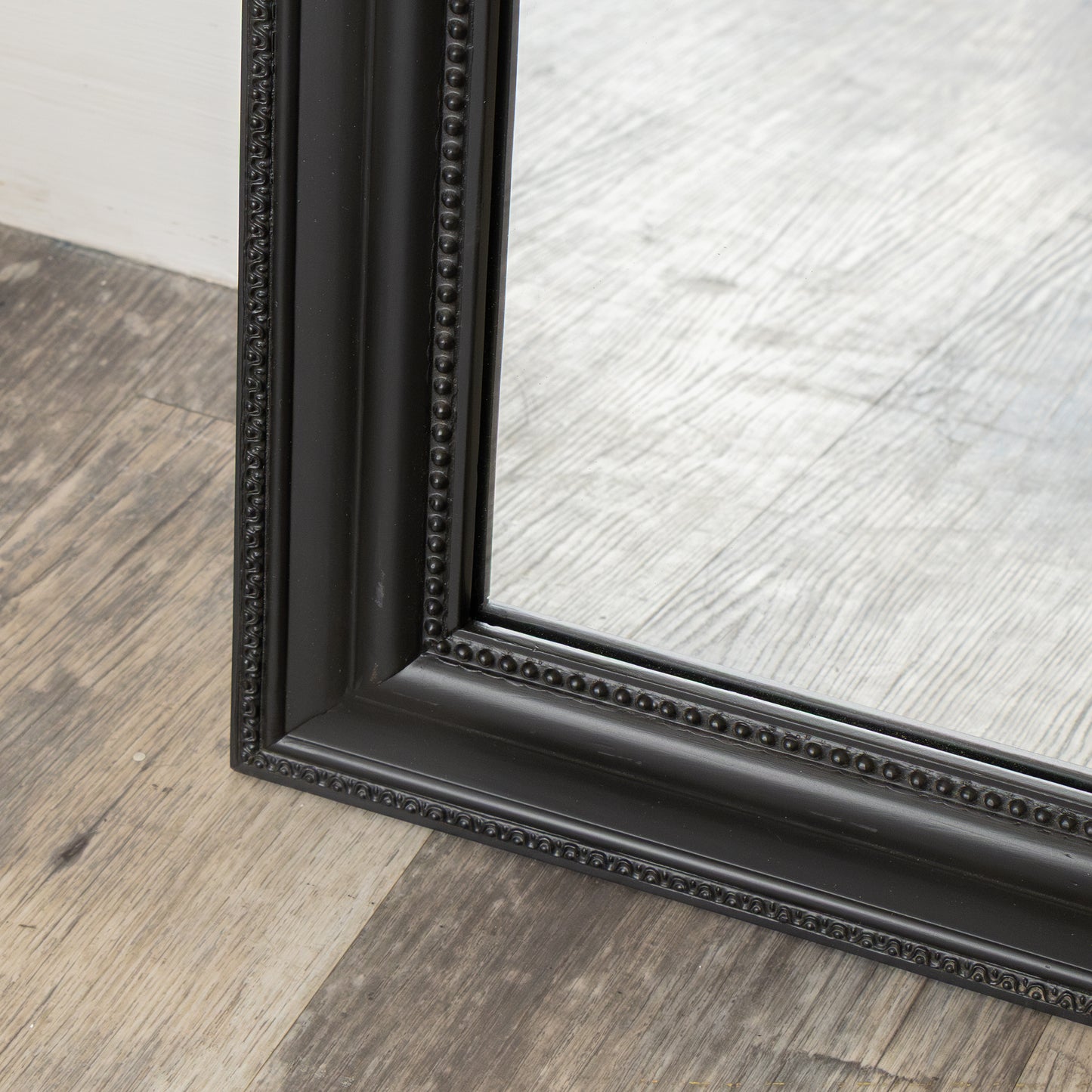 Full Length Black Leaner & Wall Mirror - 47cm x 142cm