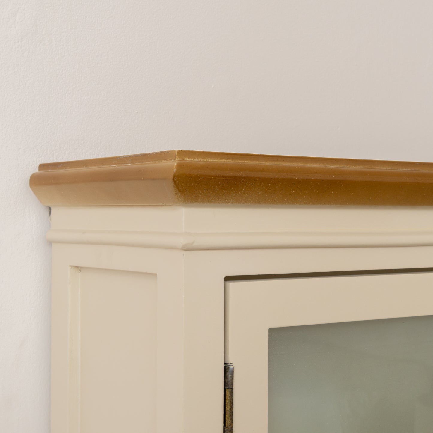 Cream & Wooden Wall Cabinet with Drawers - Claudia Range