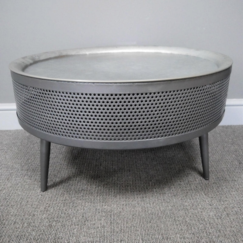 Round Grey Metal Coffee Table