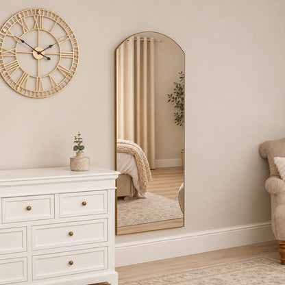 Large Arch Gold Framless Full Length Leaner / Wall Mirror - 150cm x 60cm