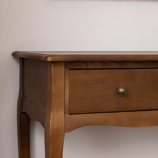  3 Drawer Dark Wood Console Table with Shelf - Ashwell Range 