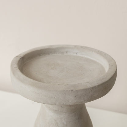 Tall Round Grey Hurricane Pillar Candle Holder - 34cm