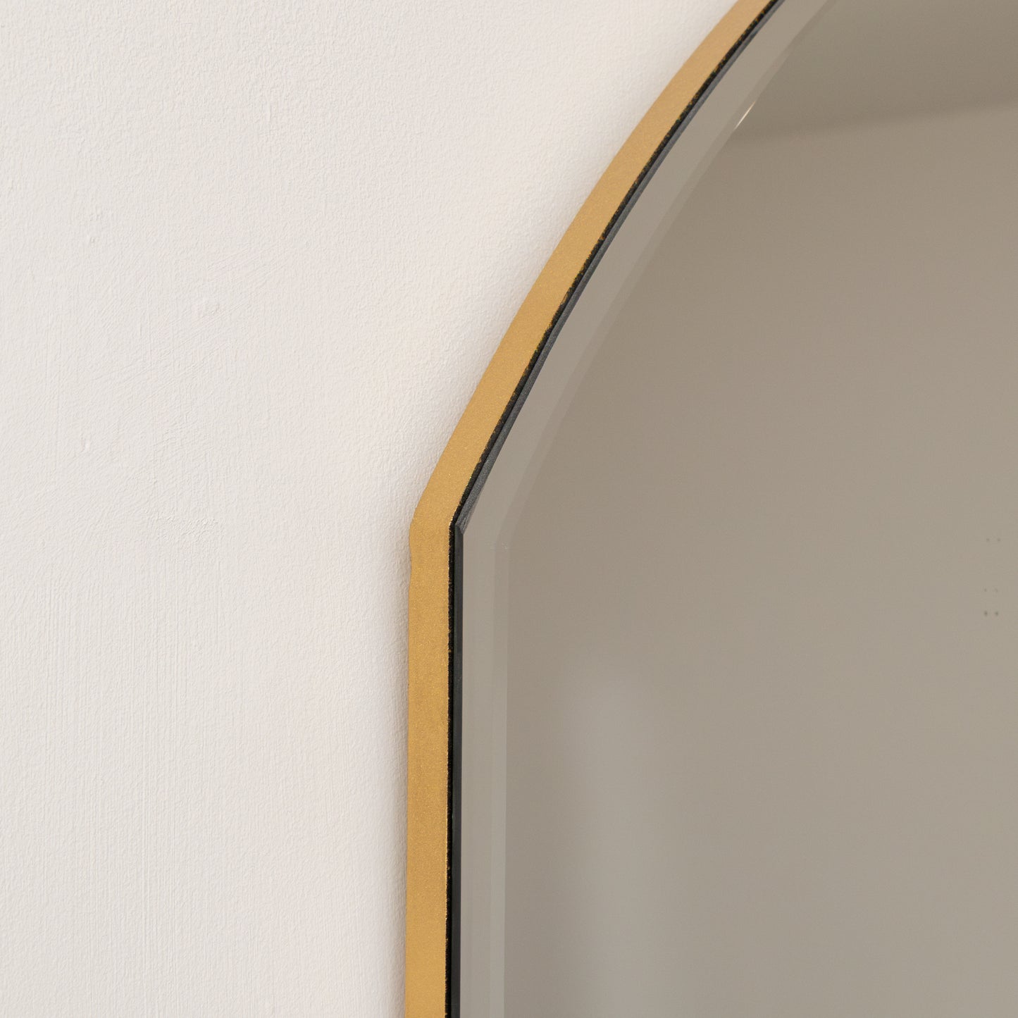 Large Frameless Arched Mirror with Bevelled Edges - 88cm x 100cm