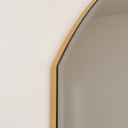 Large Frameless Arched Mirror with Bevelled Edges - 88cm x 100cm