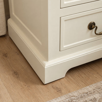 Ivory 3 Drawer Bedside Table - Charlotte Ivory Range