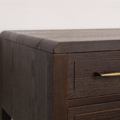 Dark Wood 4 Drawer Dressing Table - Kingsley Range