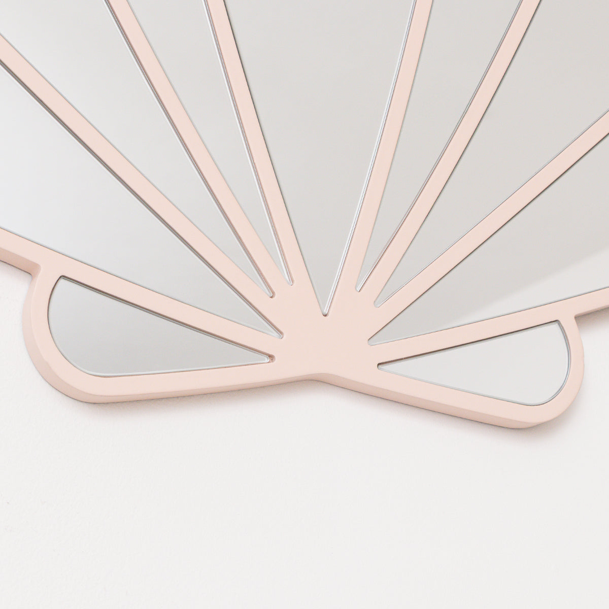 Large Pink Shell Shaped Wall Mounted Mirror - 60cm x 60cm