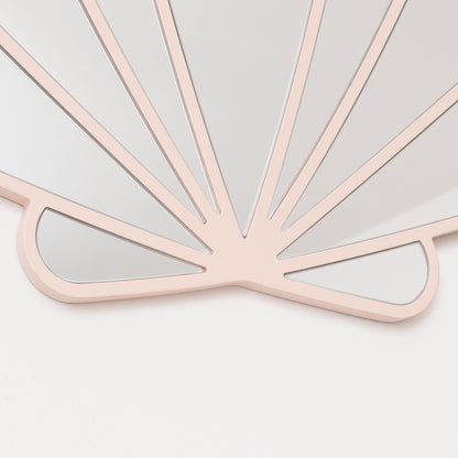 Large Pink Shell Shaped Wall Mounted Mirror - 60cm x 60cm