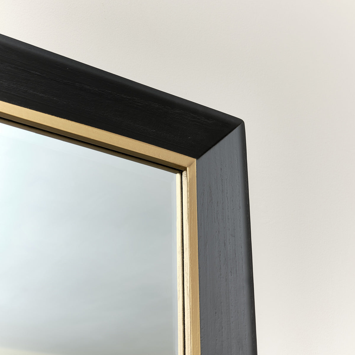 Large Rectangle Black & Gold Wall Mirror 158cm x 70cm