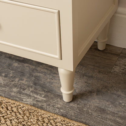 Cream & Wooden 7 Drawer Chest of Drawers - Claudia Range