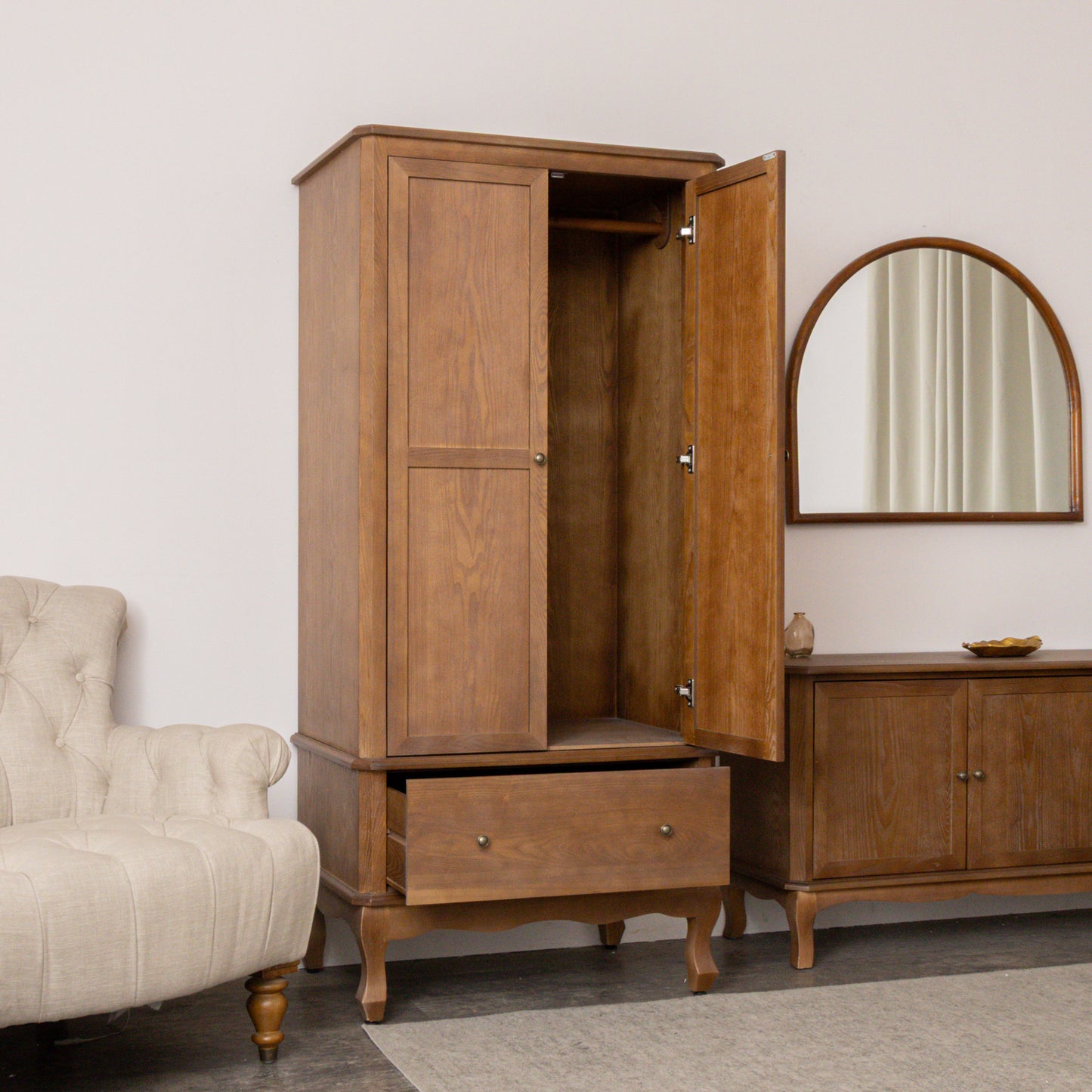 Tall Dark Wooden Wardrobe - Ashwell Range