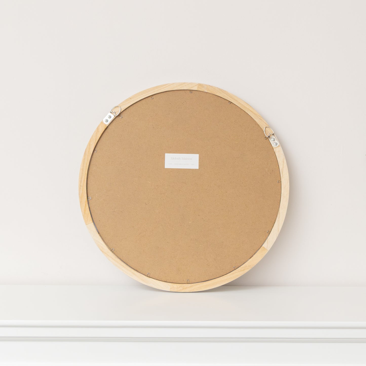 White Washed Wooden Round Wall Mirror - 50cm x 50cm