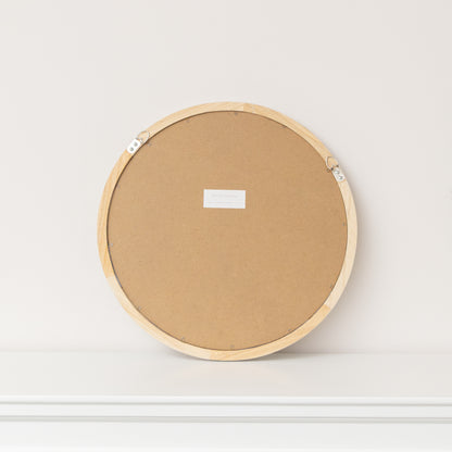 White Washed Wooden Round Wall Mirror - 50cm x 50cm