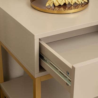 One Drawer Bedside Table - Liana Taupe Range