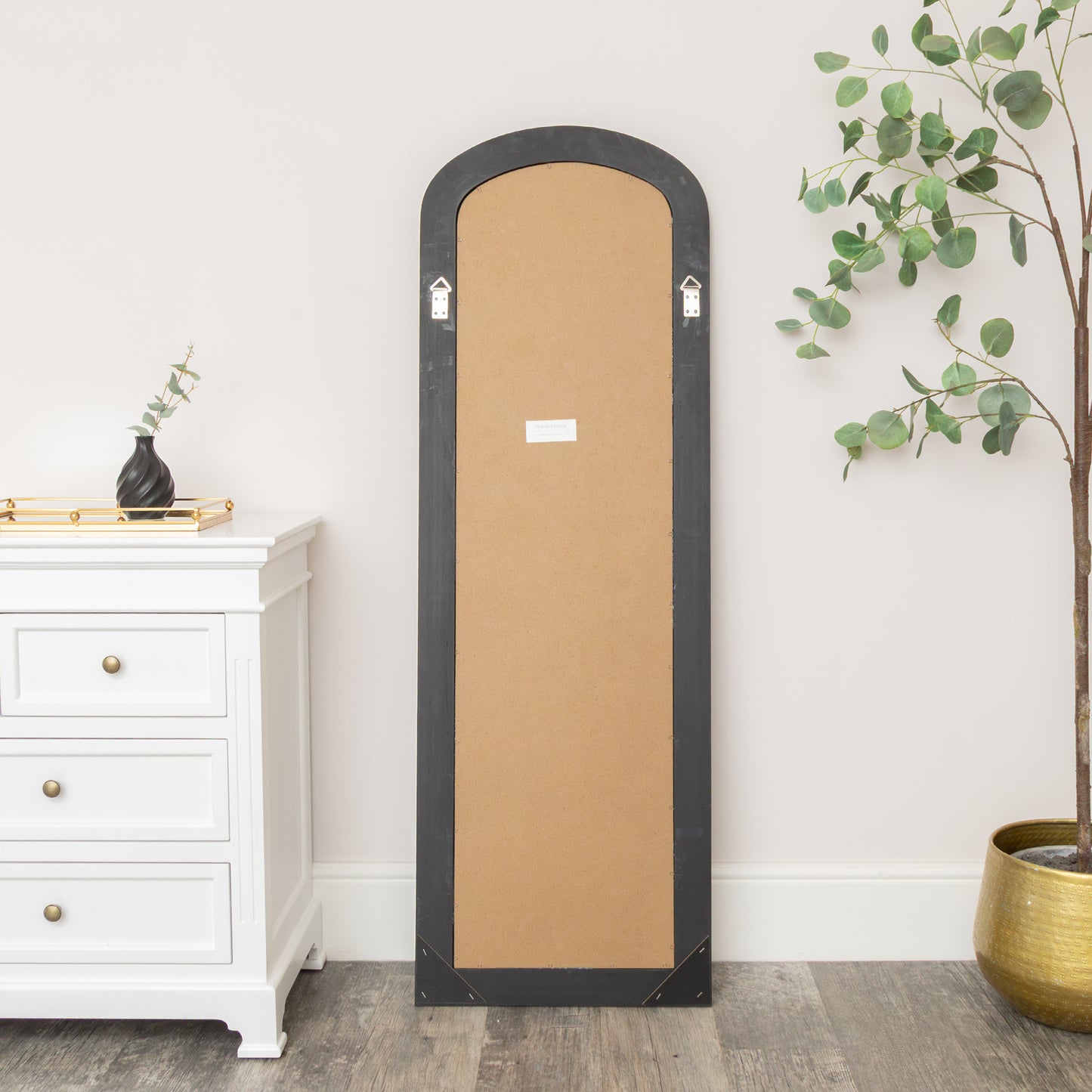 Full Length Black Leaner & Wall Mirror - 47cm x 142cm