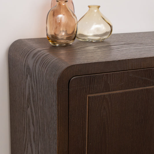  Dark Wooden 3 Door Sideboard - Kingsley Range 