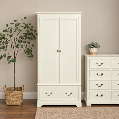 Large Ivory Double Wardrobe - Charlotte Ivory Range