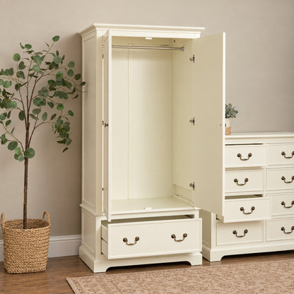 Large Ivory Double Wardrobe - Charlotte Ivory Range