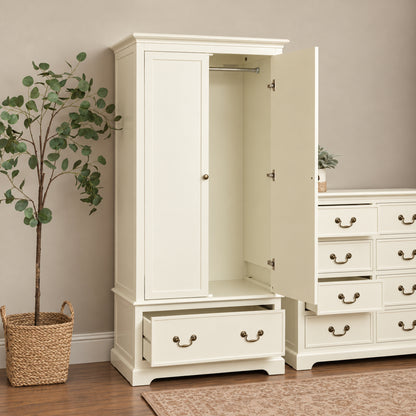 Large Ivory Double Wardrobe - Charlotte Ivory Range