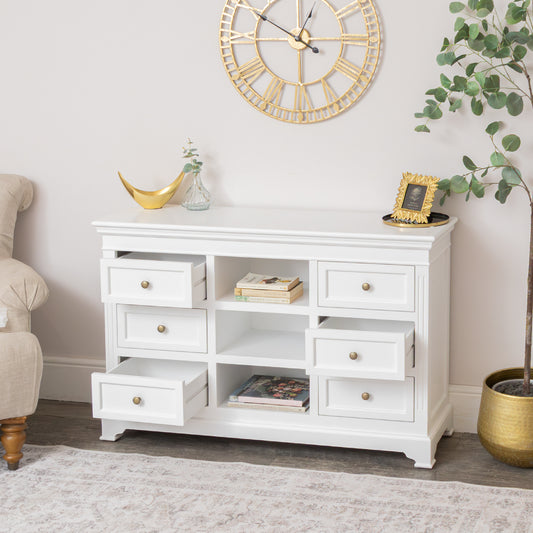 Large White Wooden Sideboard Cabinet - Daventry White Range 