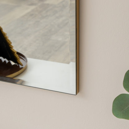 Large Frameless Arched Mirror with Bevelled Edges - 88cm x 100cm