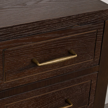 Dark Wood 4 Drawer Dressing Table - Kingsley Range