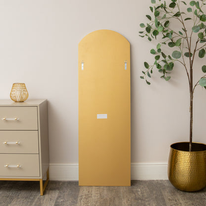 Large Full Length Gold Frameless Arched Mirror - 47cm x 142cm