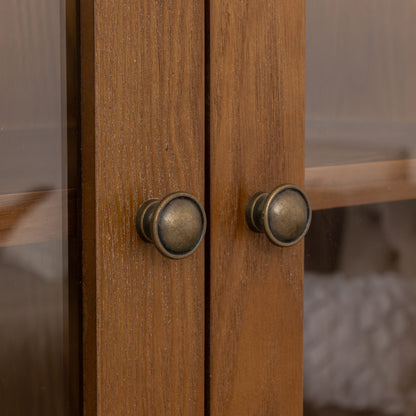 Tall Freestanding Wood Display Cabinet - Ashwell Range