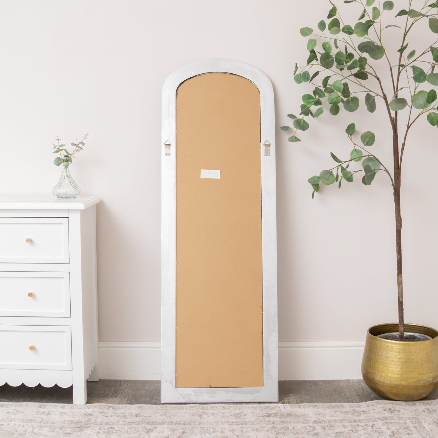Full Length Foiled Silver Leaner & Wall Mirror - 47cm x 142cm
