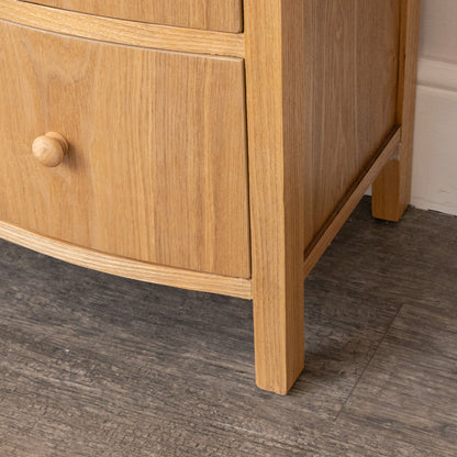 Pale Wood Curved Display Cabinet - Austin Wood Range