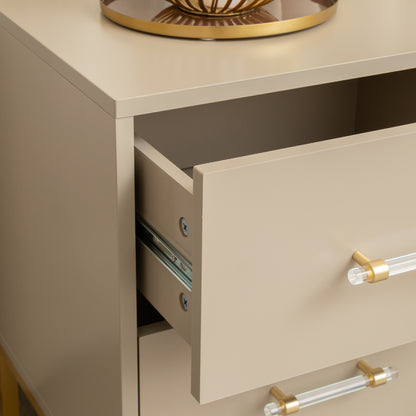 Two Drawer Dressing Table Set & Pair of Two Drawer Bedside Tables - Liana Taupe Range