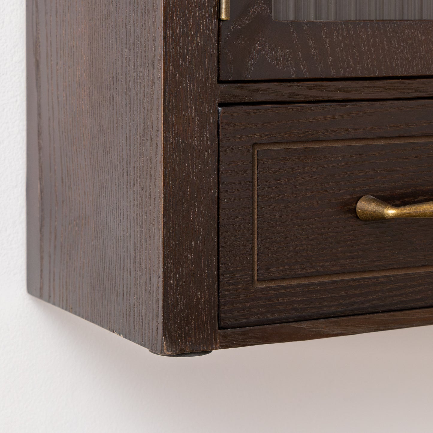 Dark Wood Arched Wall Mounted Cabinet - Kingsley Range