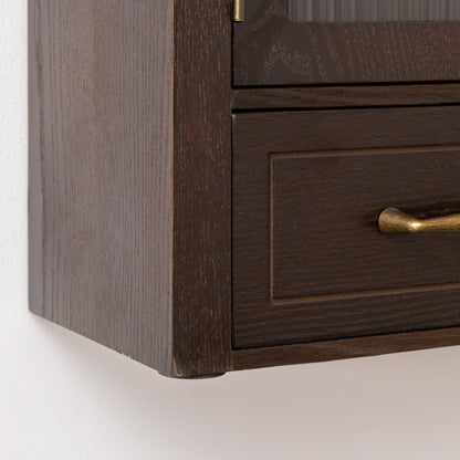Dark Wood Arched Wall Mounted Cabinet - Kingsley Range