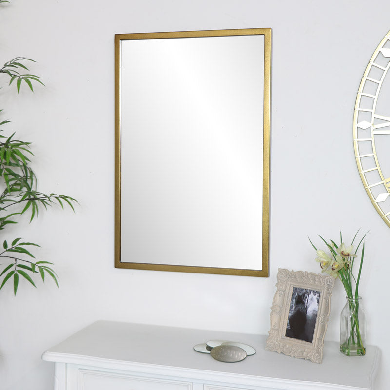 Gold Rectangle Wall Mirror 50cm x 75cm