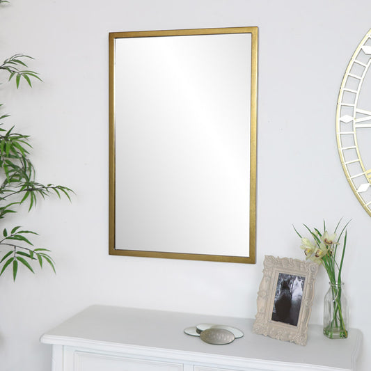  Gold Rectangle Wall Mirror 50cm x 75cm 